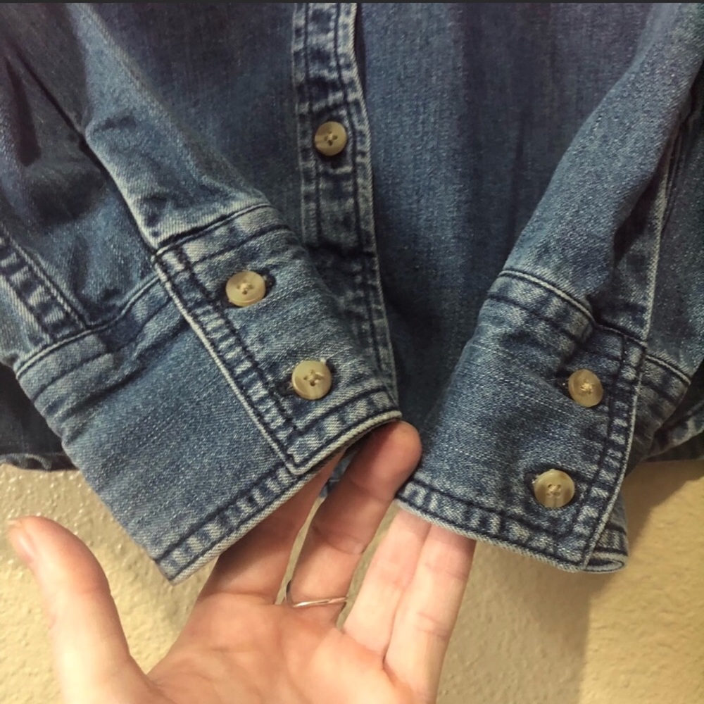 American Eagle Denim Button Down - image 7